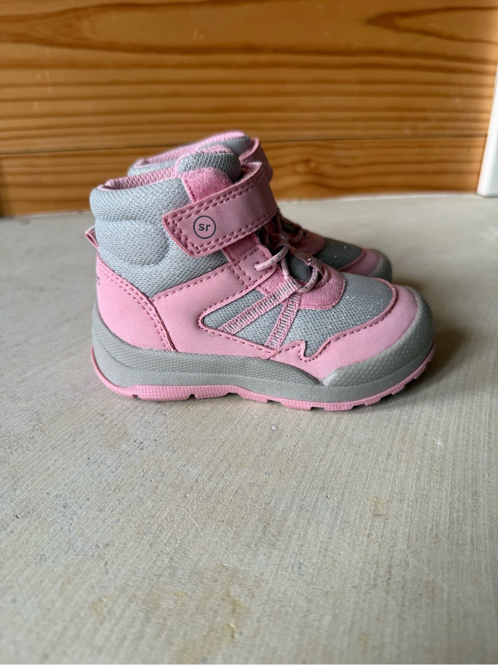 Stride Rite Pink and Gray Kids Ankle Boots